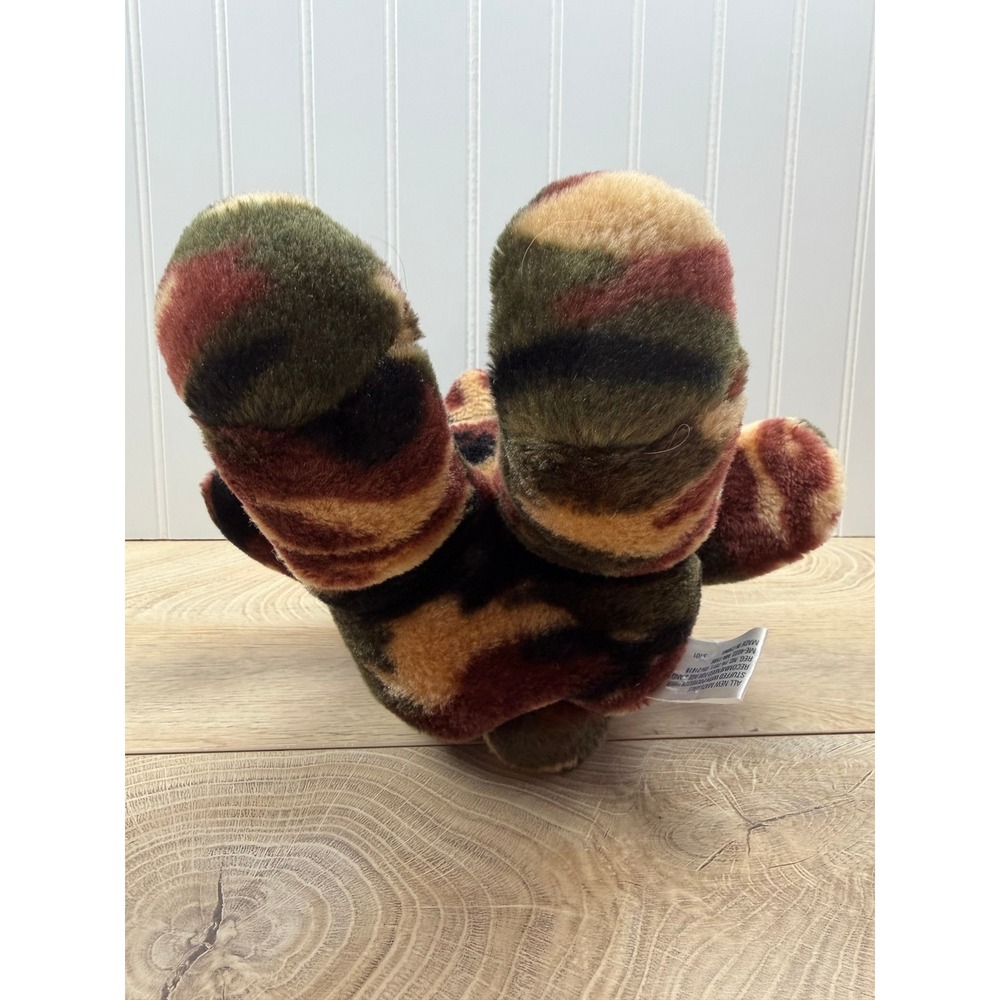 SKM Enterprises Vintage Camo Teddy Bear Pilot Aviator Hat USA Flag Plush 12 Inch - Picture 9 of 15